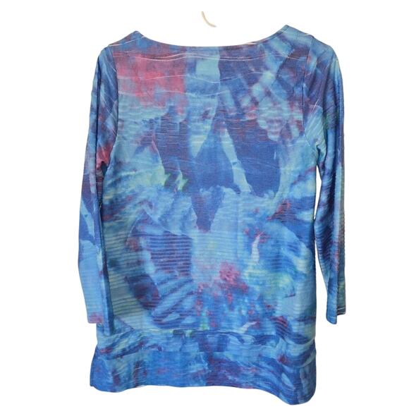 Soft Surroundings Watercolor Textured Ribbed Long-Sleeve Tunic - Picture 5 of 5